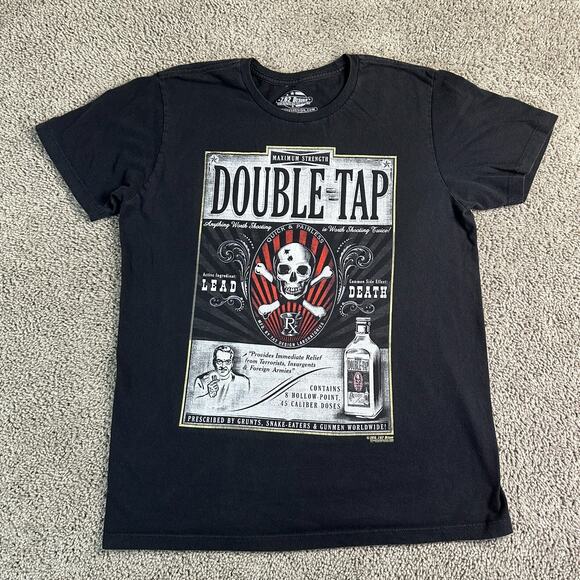 7.62 Design Shirt Mens Large Black Double Tap Hollow Points .45 Caliber Doses - Picture 2 of 10